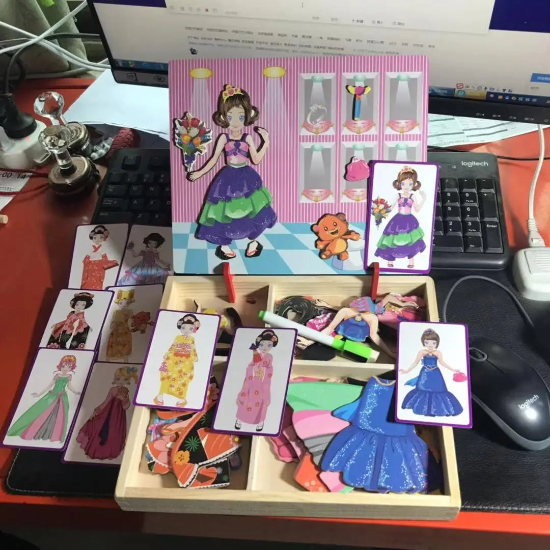 Early Education Magnetic Puzzle Cognitive Pairing Beneficial Intelligence Magnetic Paste Face Features Wooden Toys