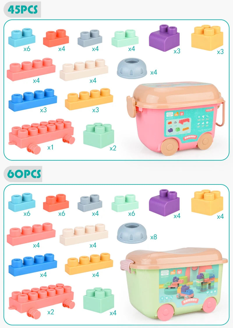 Baby Rubber Big Size Particle Bricks Toys DIY Building Blocks Big Brick Early Educational Large Soft Bricks Toy Bath For Toddler