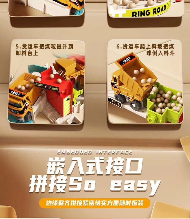 Educational Adventure Track Car Plastic Rolling Ball Engineering Adventure Toy for Kids