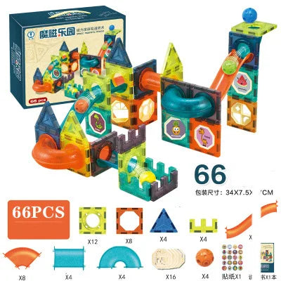 Magnet Maze Ball Track Magnetic Designer Construction Set Model & Building Toy Magnetic Blocks Educational Toys For Children