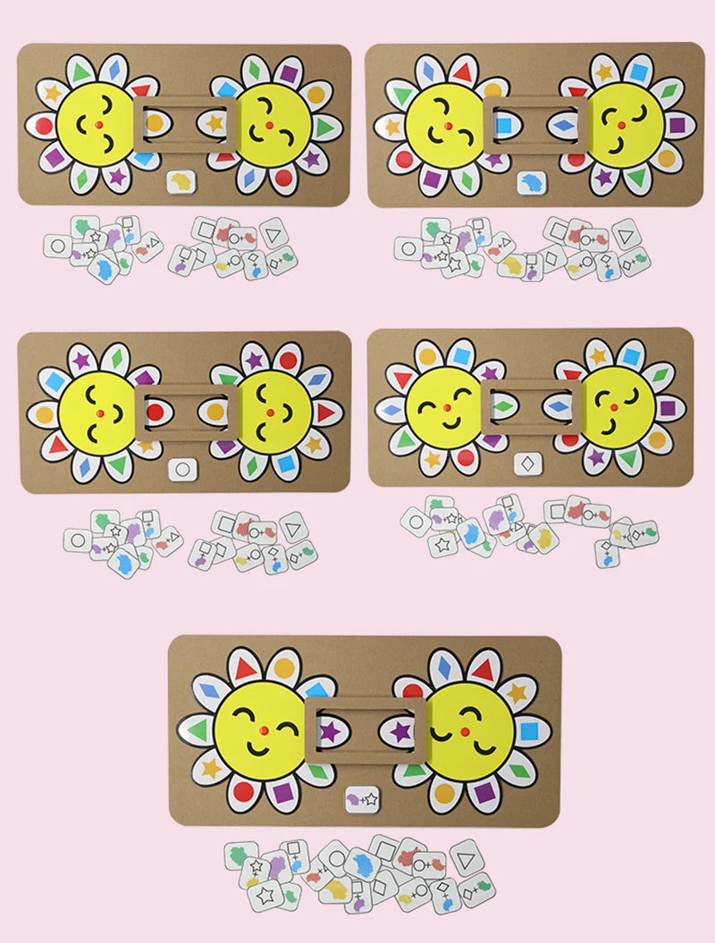 Montessori Didactic Material DIY Math Toy Color Shape Puzzle Matching Game Children Early Educational Learning Toy Teaching Aids