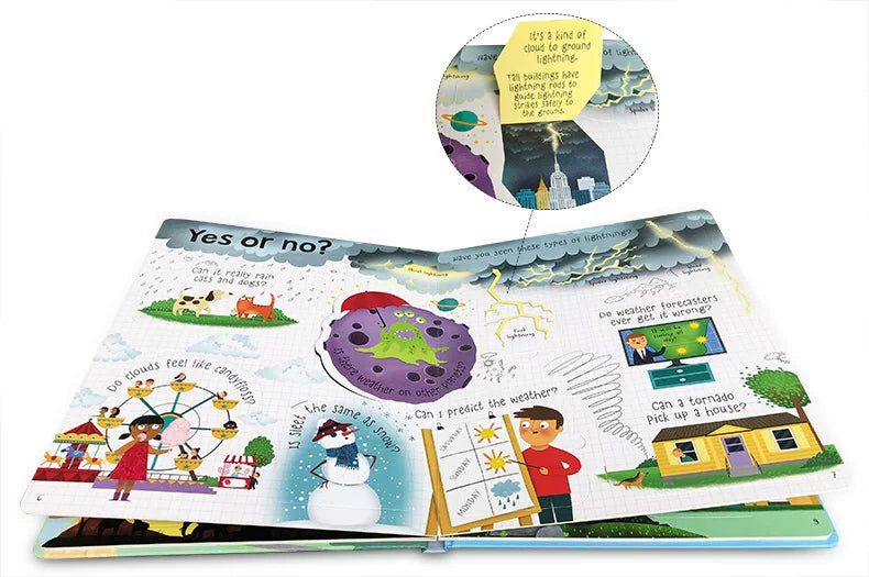 Lift The Flap Questions And Answers About Weather English Educational Picture Book Children Learning Board Hardcover