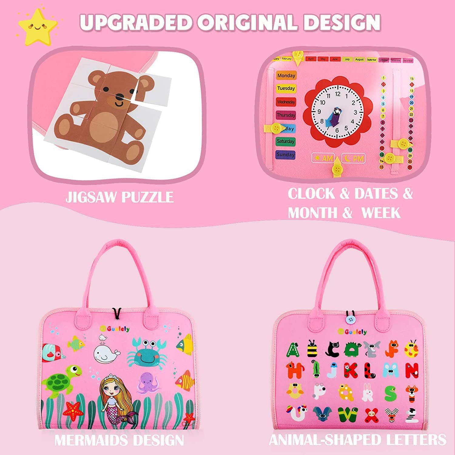 2026 New Montessori Busy Board Educational Activity Developing Sensory Board Fine Basic Dress Motor Skills Travel Toys Kids Gift