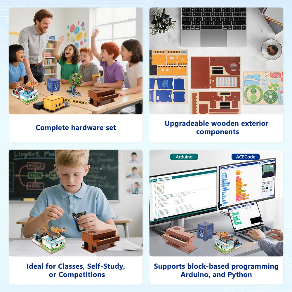 ACEBOTT ESP32 IoT Electronic Engineering Learning Kit with over 20 Sensors Programming Kit for Arduino