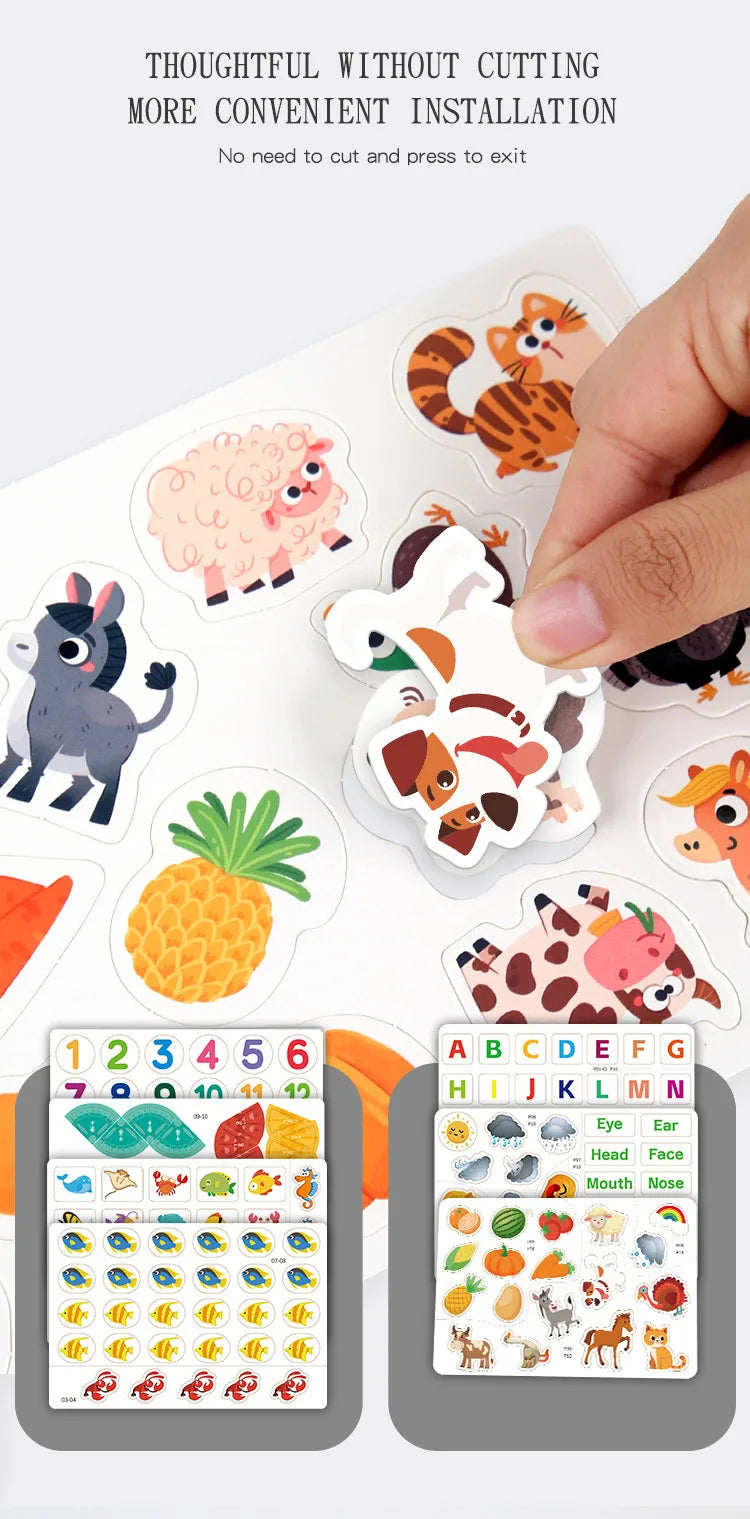 Montessori Baby Busy book My First Quiet Book Paste Early Learning Education Toy Children Toy Matching Montessori Toys for Baby