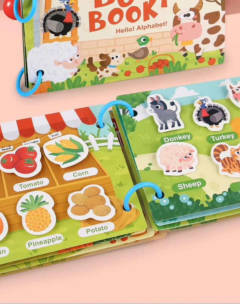 New Montessori Scene Stickers for Children DIY Hand-on Puzzle Reusable Books Cartoon Learning Cognition Toys for Kids Gift