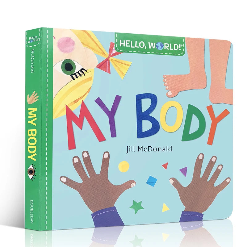 Hello World My Body Original English Board Book Colouring Activity Science Picture Book for Kids Early Education