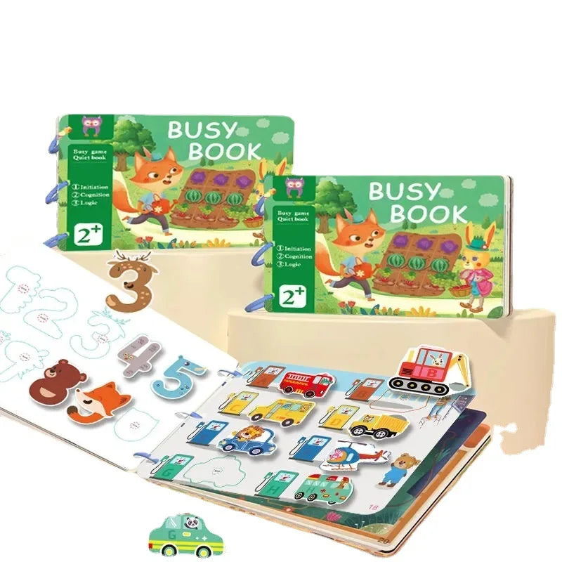 Montessori Busy Book for Kids Toddlers Educational Toys Baby Diy Paste Quiet Book Children Animals Numbers Matching Puzzles Toys