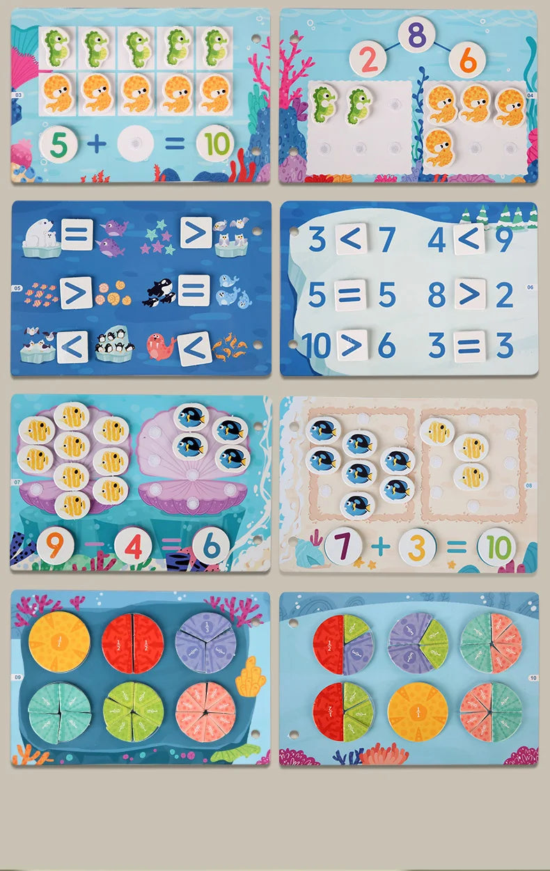 New Montessori Scene Stickers for Children DIY Hand-on Puzzle Reusable Books Cartoon Learning Cognition Toys for Kids Gift