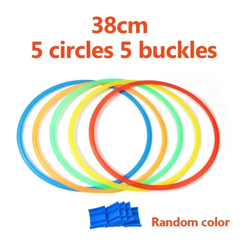 New Outdoor Kids Funny Physical Training Sport Toys Lattice Jump Ring Set Game 10 Hoops 10 Connectors for Park Play Boys Girls