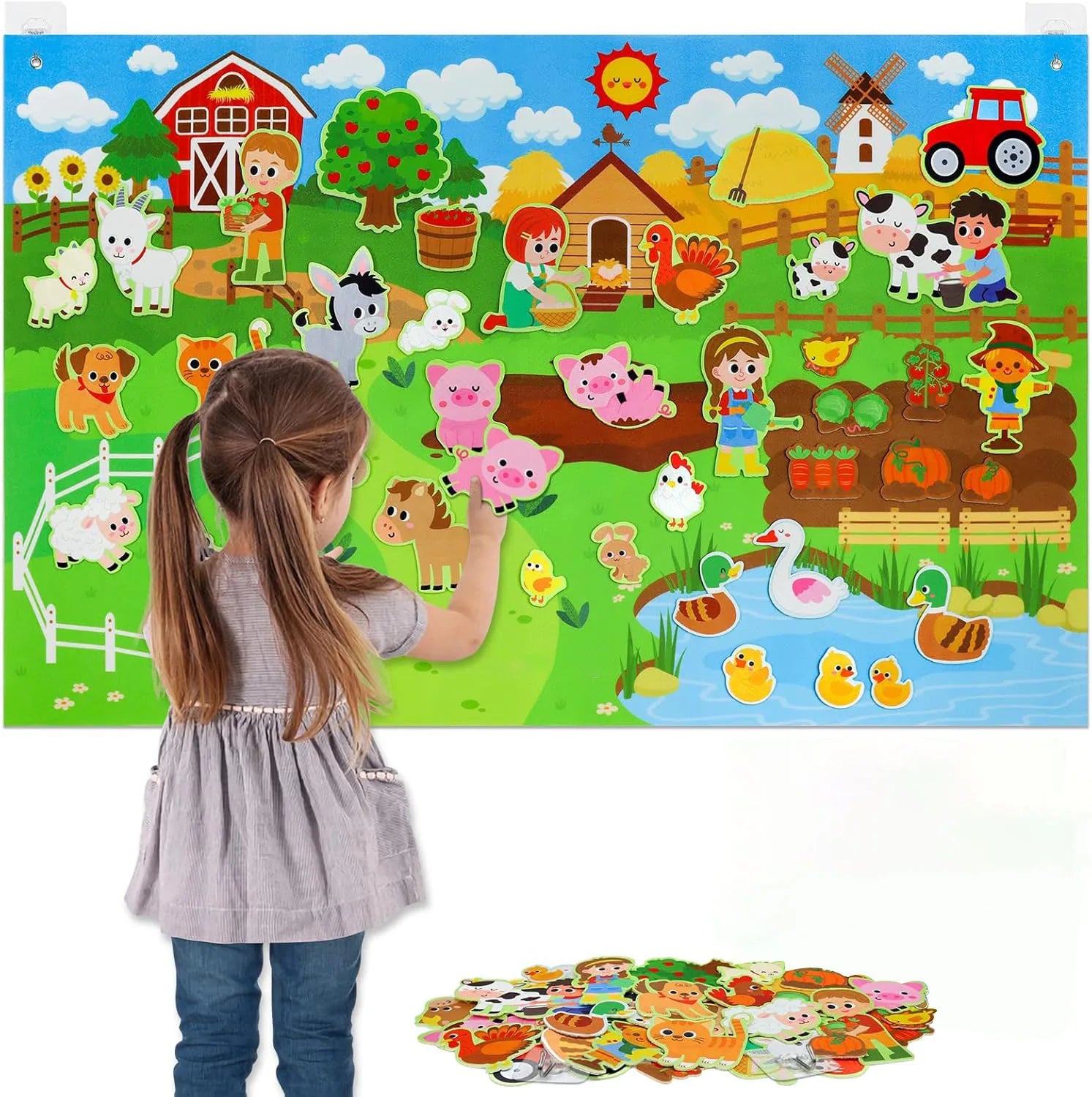  Ocean Felt Story Board Toys Farm Animals Early Learning Storytelling Flannel Board Classroom Educational Interactive Play Kit