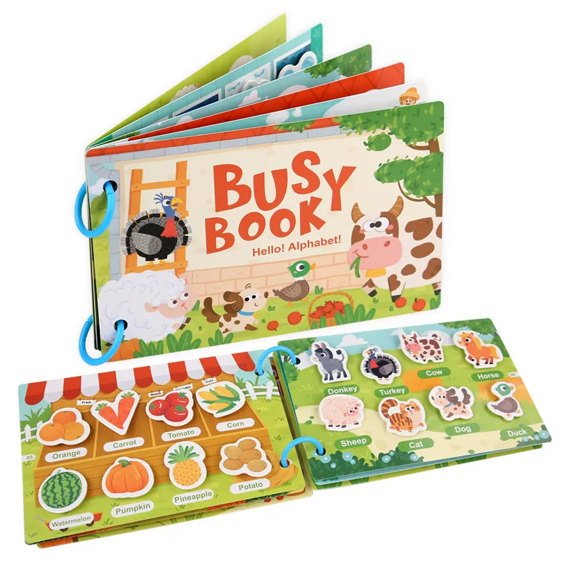 Busy Book Sticker Quiet Book for Kids Montessori Early Educational Toy Toddlers Matching Puzzles Game Baby Learning Toys Gifts