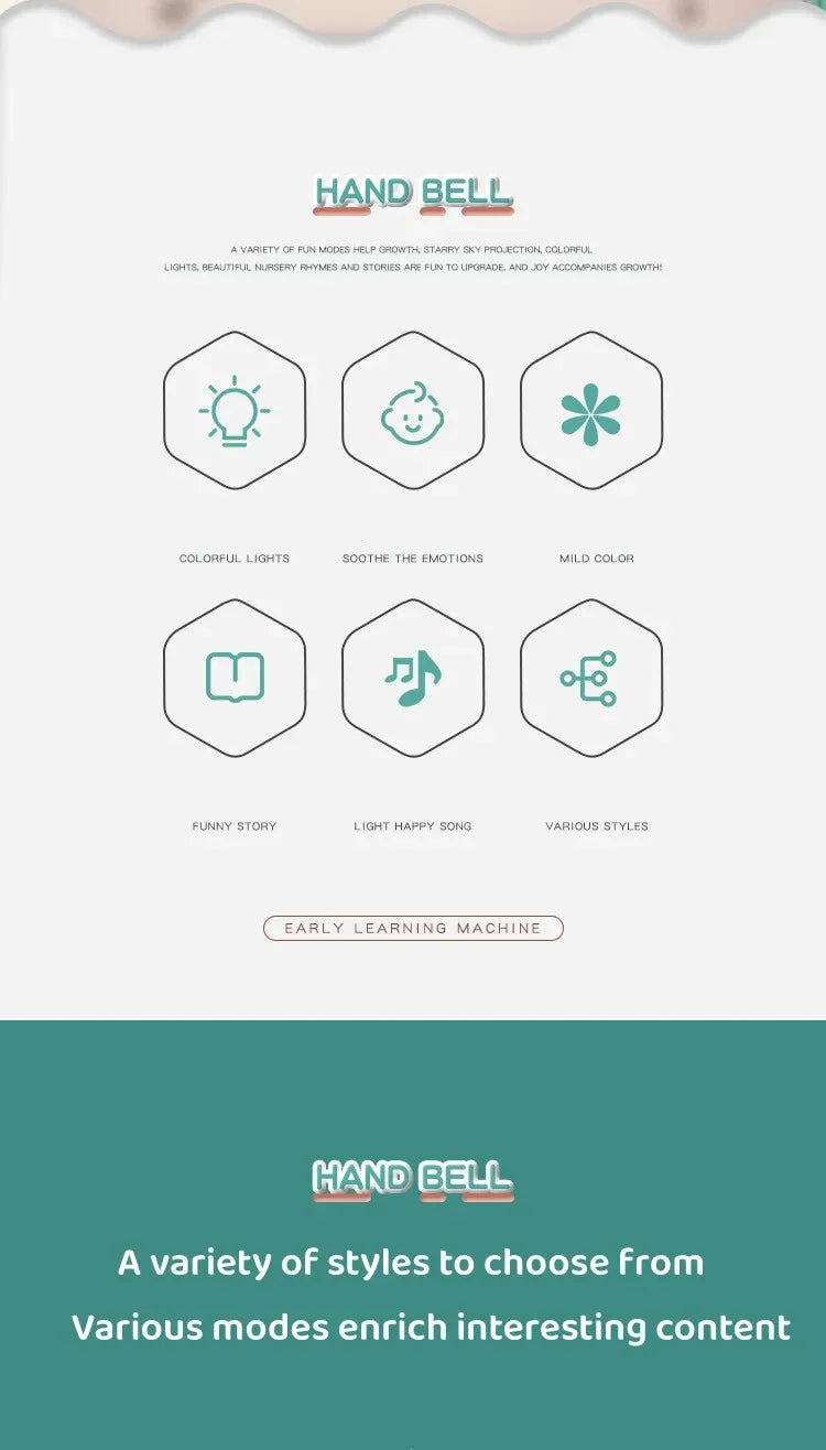 Kids Electronic Music Guitar Toy Multifunction Early Learning Instrument for Children Educational Musical Playset for Ages 3-6