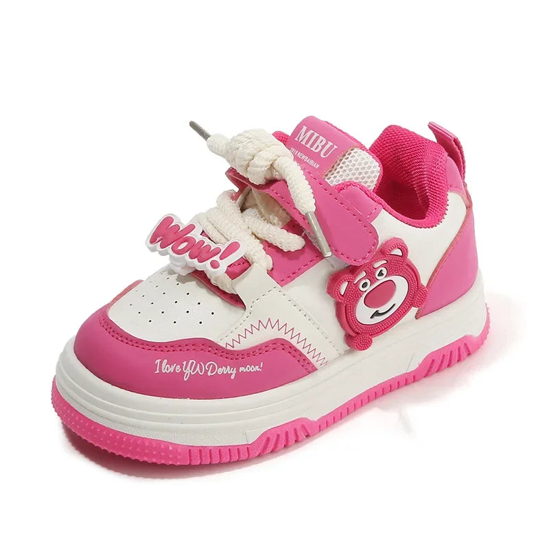 Children's Sports Shoes 2025 Spring Autumn New Girls' White Shoes Cartoon Lightweight Boys' Casual Board Shoes Soft Soled Baby S