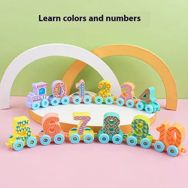 6/12PCS Montessori Children's Assembly Educational Toys Magnetic Digital Train Colorful Cognition Plastic Toy Learning Car