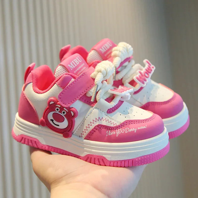 Children's Sports Shoes 2025 Spring Autumn New Girls' White Shoes Cartoon Lightweight Boys' Casual Board Shoes Soft Soled Baby S
