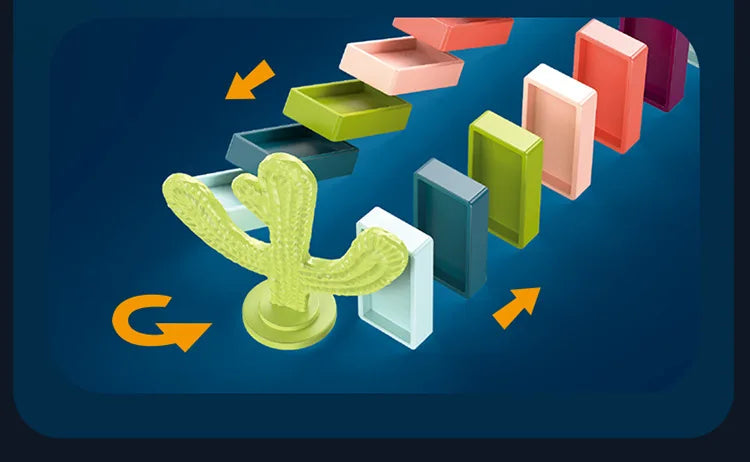 Automatic Laying Domino Train Electric Car Brick Blocks Kits Creative Games Intelligence Educational DIY Toys Kids Birthday Gift