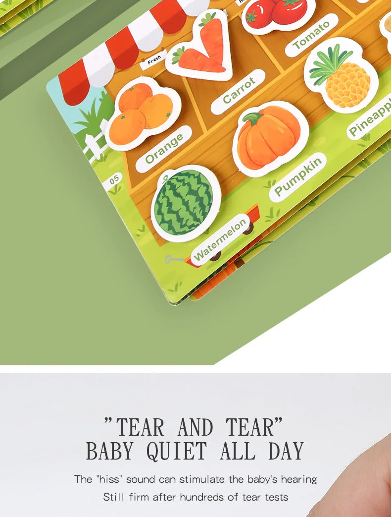 New Montessori Scene Stickers for Children DIY Hand-on Puzzle Reusable Books Cartoon Learning Cognition Toys for Kids Gift