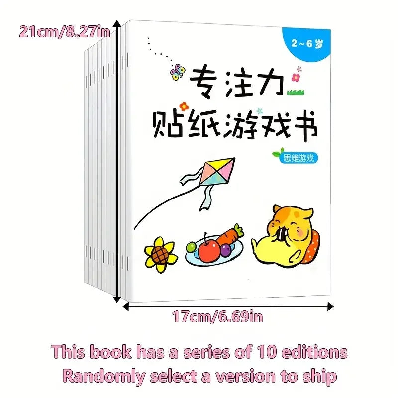 Sticker Book for Toddlers 3+ - Educational Fun for Kids, Creative Craft Activity Set, Birthday & Party Gift, Chinese Version
