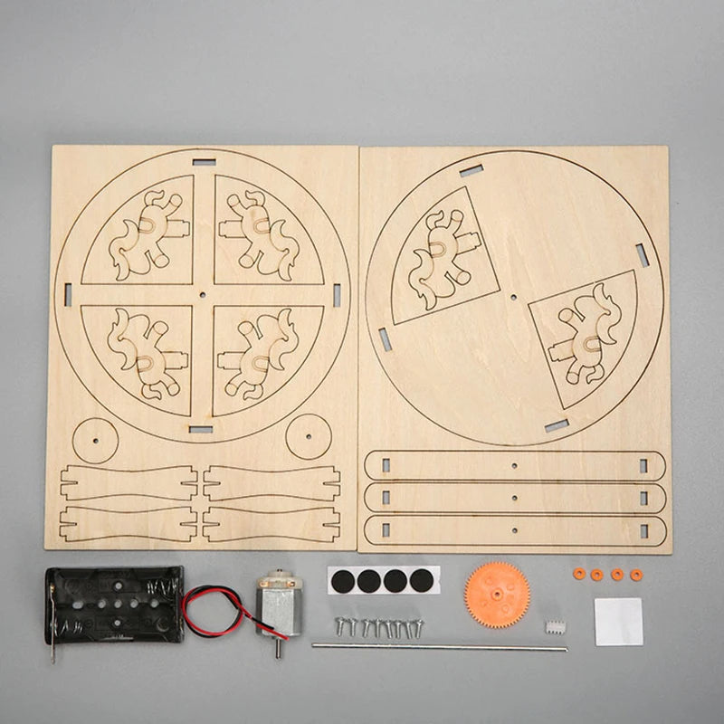 Wooden Traffic Lights Model Kids Science Toy Funny Technology Physics Teaching Aids Kit Learning Educational Toys for Children