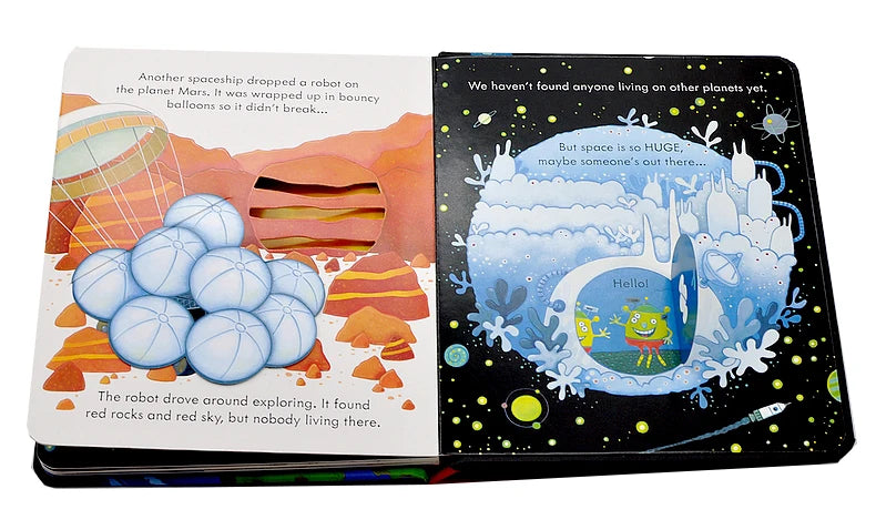 Usborne Peep Inside Space Educational English Picture Book for Kids Baby Bedtime Reading Planet 3D Flap Board Books