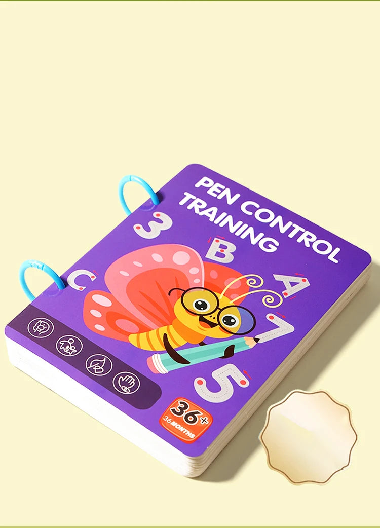 Montessori Writing Control Training Book Reusable Magical Tracing Workbook Practice Book Children Drawing Education Stationery