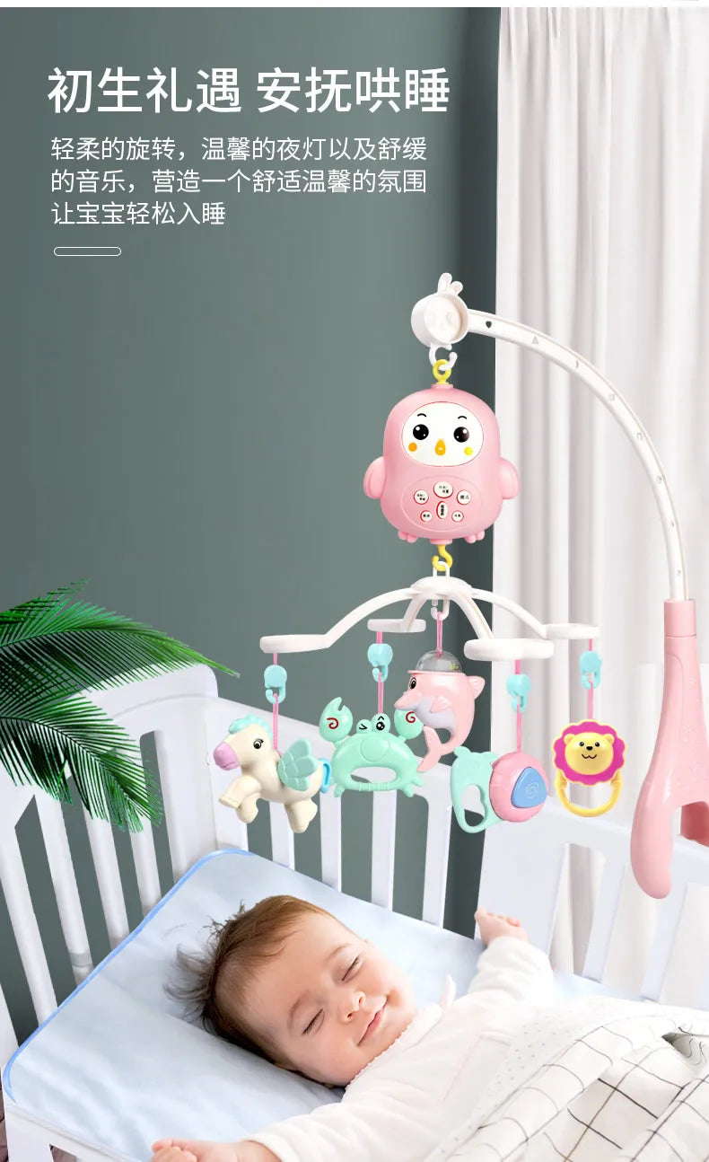 Baby Crib Mobiles Rattles Music Educational Toys Bed Bell Carousel For Cots Infant Baby Toy 0-12 Months For Newborns Toddler Toy