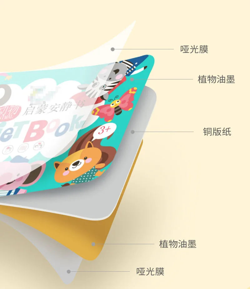 Montessori Busy Book for Kids Toddlers Educational Toys Baby Diy Paste Quiet Book Children Animals Numbers Matching Puzzles Toys