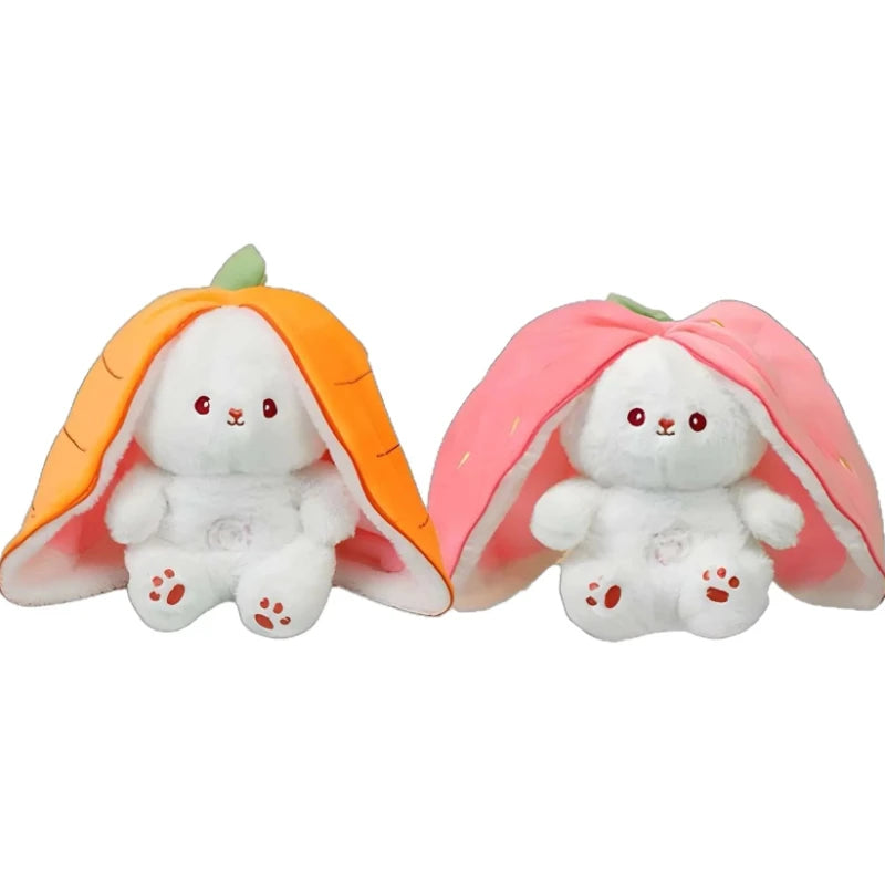 Glowing and Breathing Plush Strawberry Rabbit Stuffed Animals Plush Toy Companion Comfort Cartoon Cute Plush Doll Holiday Gifts