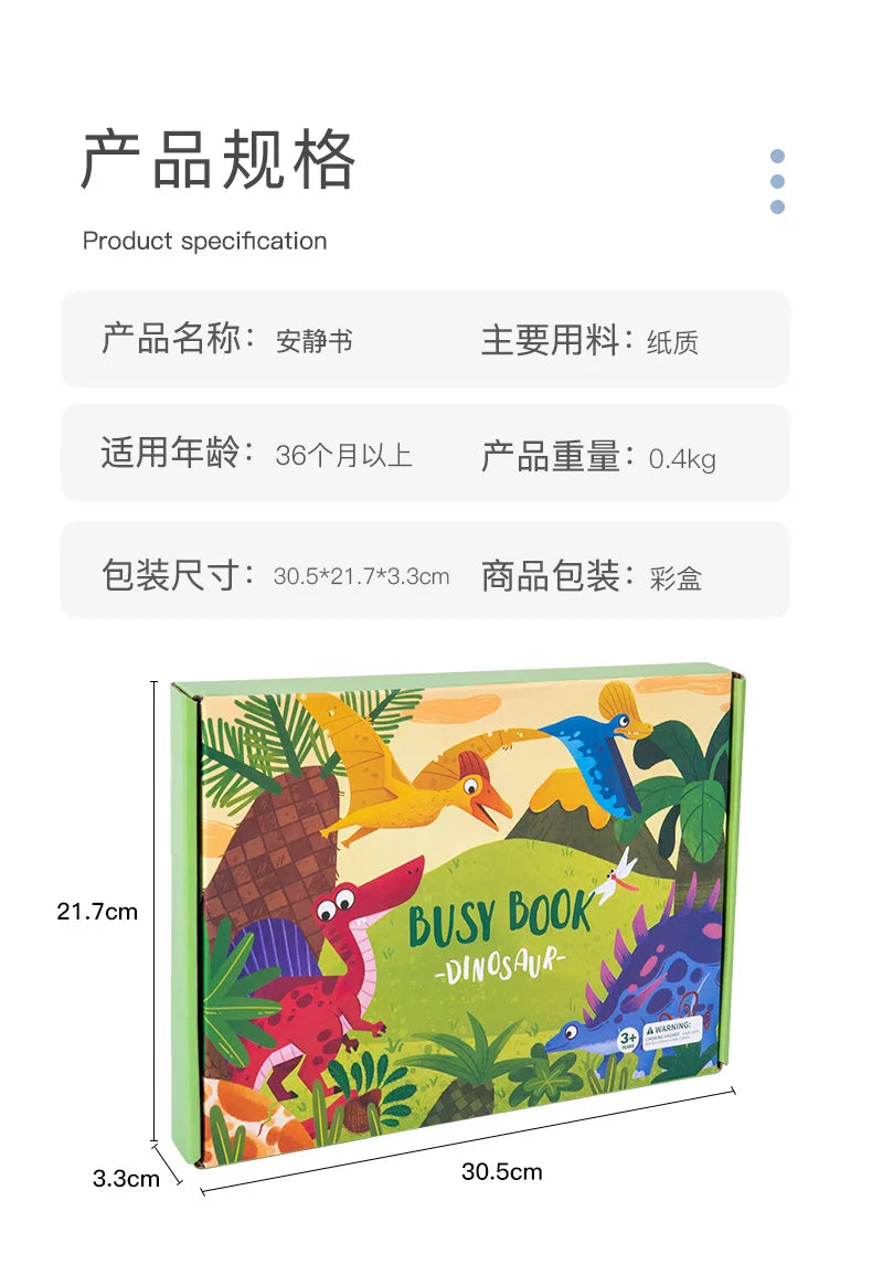 Montessori Busy Book for Kids Toddlers Educational Toys Baby Diy Paste Quiet Book Children Animals Numbers Matching Puzzles Toys