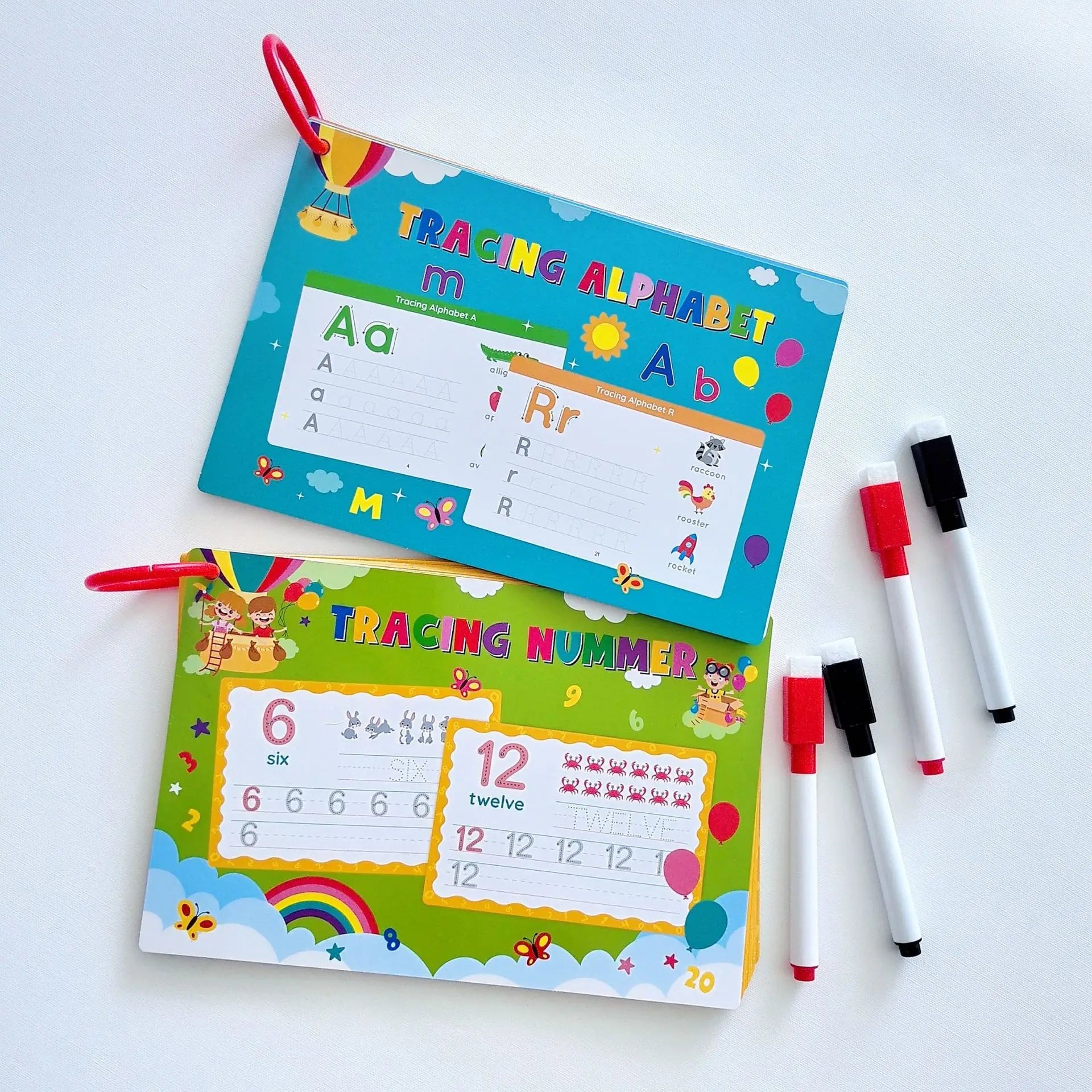 Children's Montessori Early Education Handwriting Exercise Book Reusable Word Writing Practice with Pen Training Card