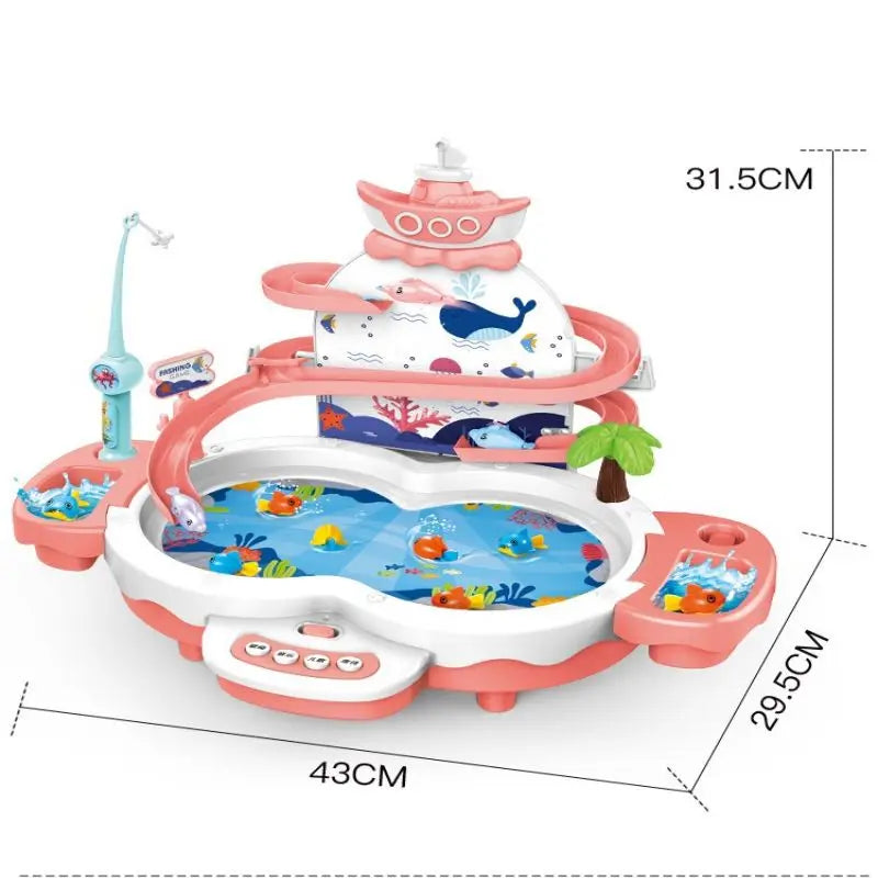 Children's electric fishing toy multi-functional track magnetic levitation music baby education early parent-child interaction