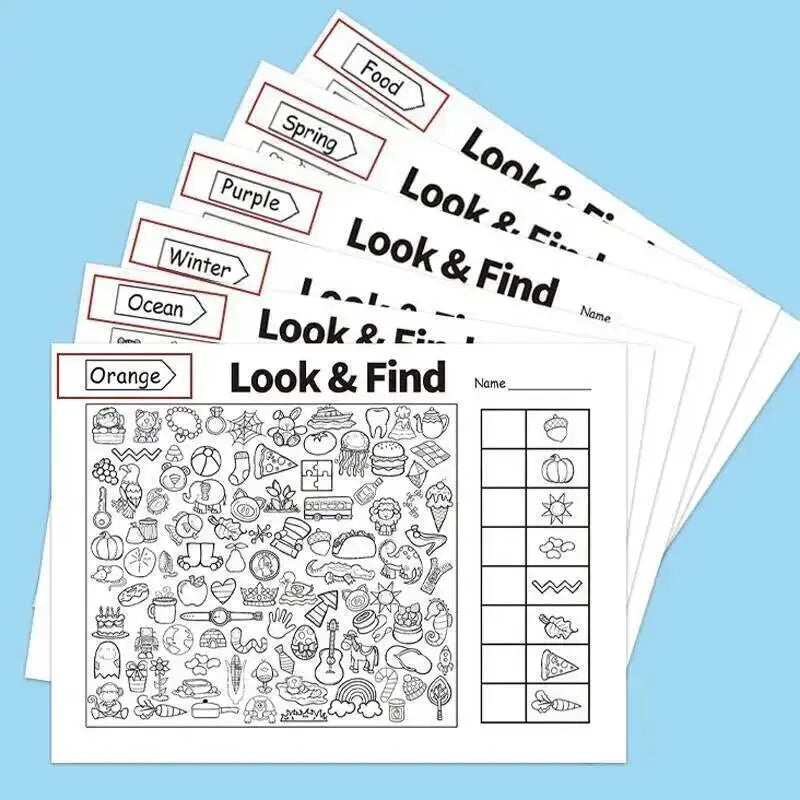 Kids Search for Items Game Fun Coloring Book Enhance Visual Perception Workbook Focus and Attention Handwriting Exercise Book