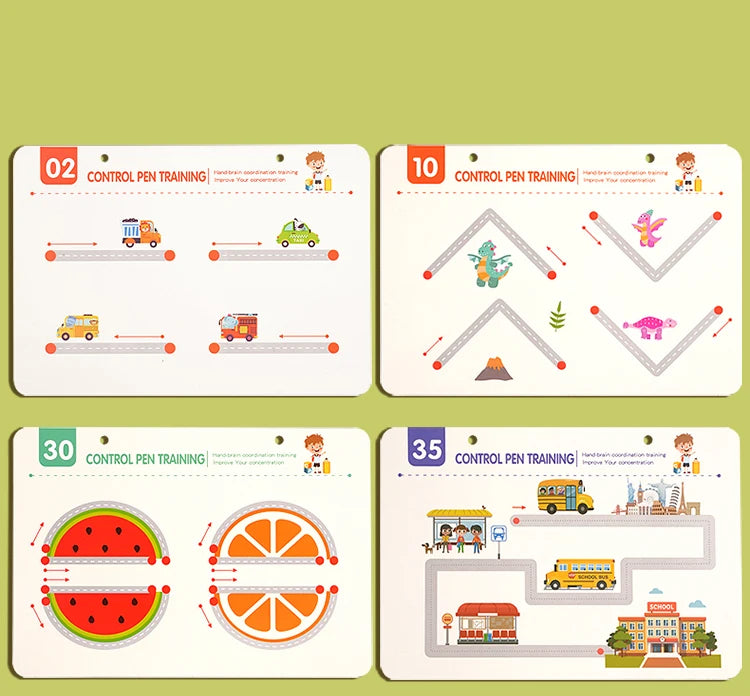 Montessori Writing Control Training Book Reusable Magical Tracing Workbook Practice Book Children Drawing Education Stationery