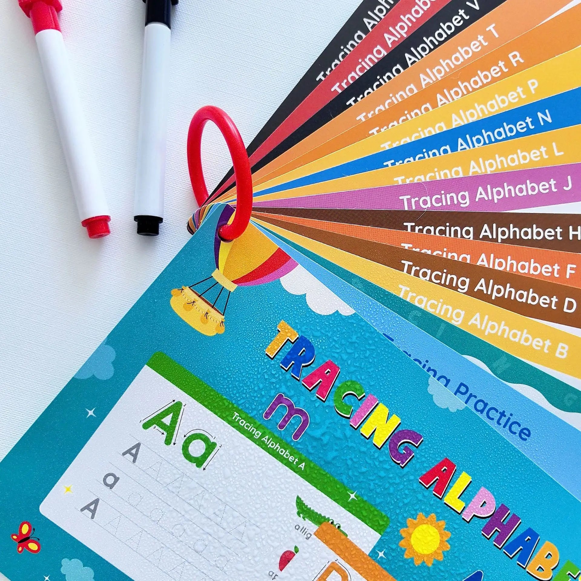 Children's Montessori Early Education Handwriting Exercise Book Reusable Word Writing Practice with Pen Training Card