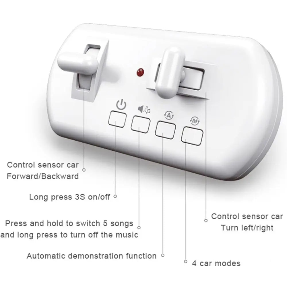 Creative Gift Rc-Controlled Magic Follows Line Car with 5 Play Modes Rechargeable Magic Mini Bus Toy Pig Pattern Magic Mini Bus