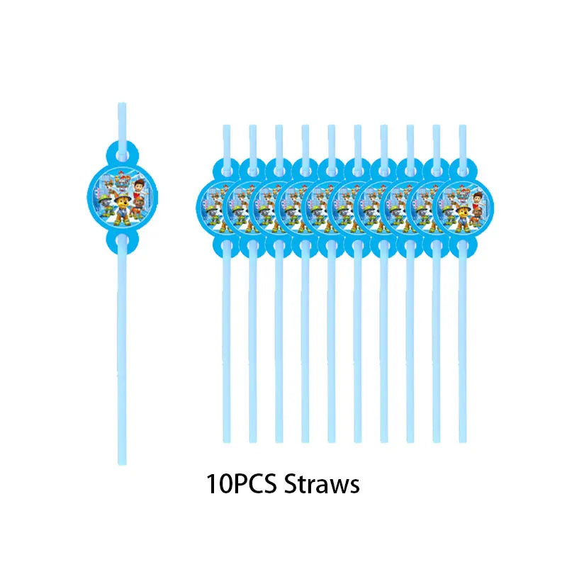 Paw Patrol Birthday Decorations Paw Patrol Tableware Plates Cups Balloons Banner Backdrop Cake Toppers Gift Bags Party Supplies