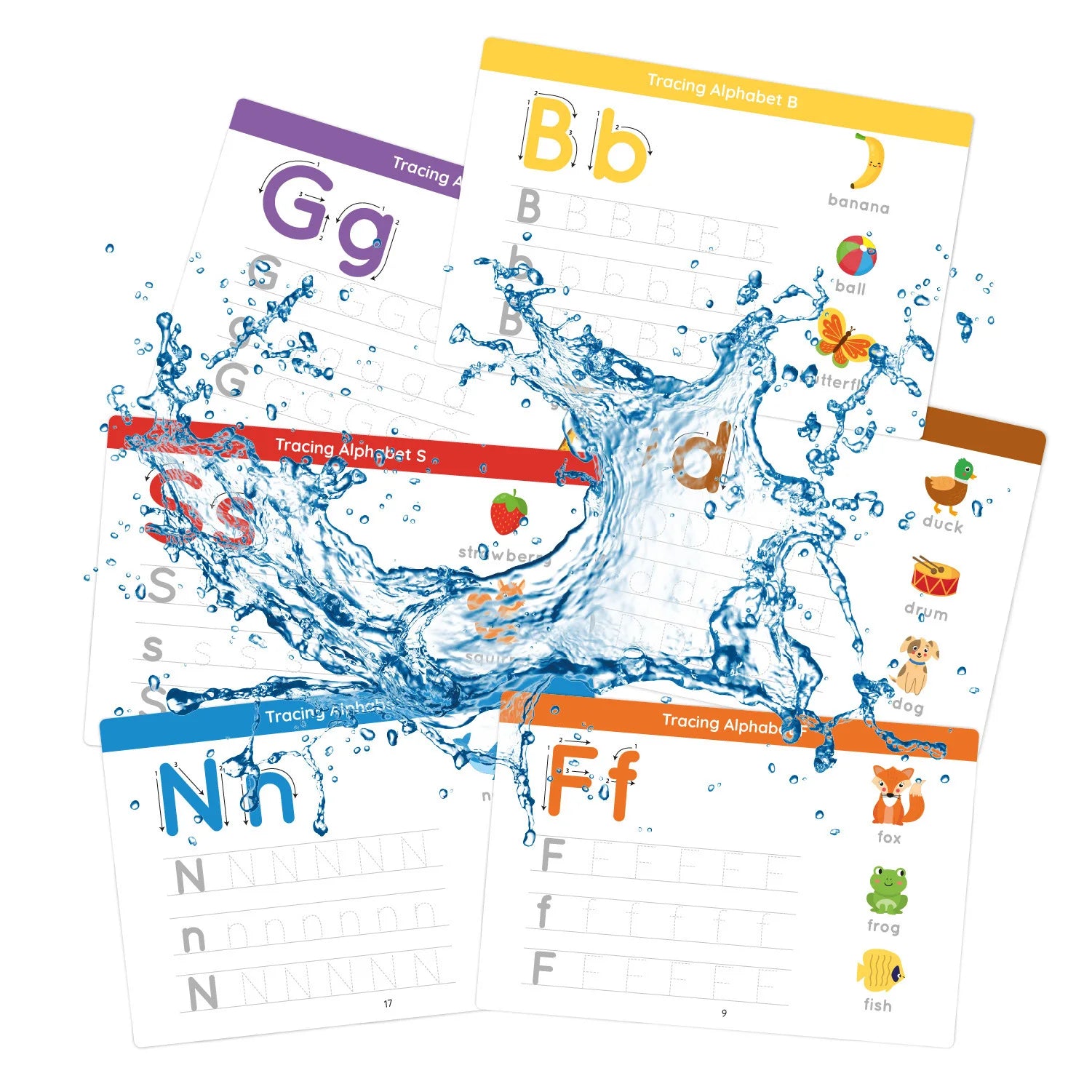 Children's Montessori Early Education Handwriting Exercise Book Reusable Word Writing Practice with Pen Training Card