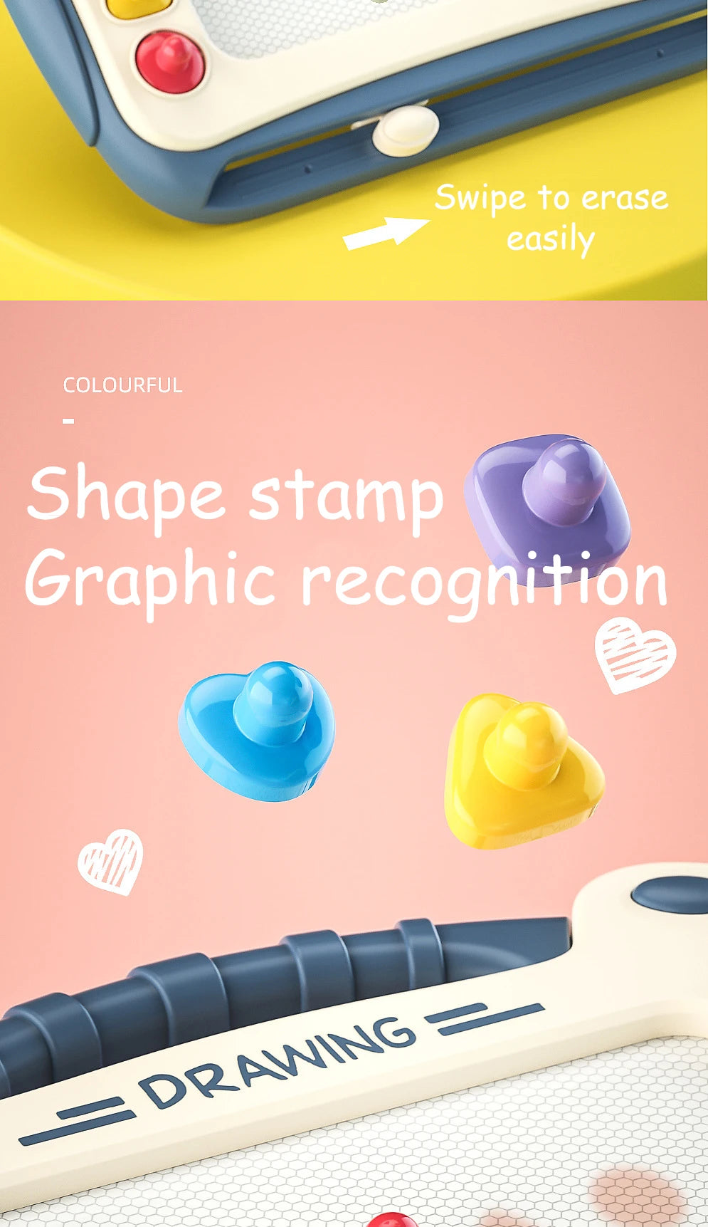 Children Magnetic Drawing Board Colored Graffiti Magic Eraser Drawing Board Children's Graffiti Board Art Early Education Toy