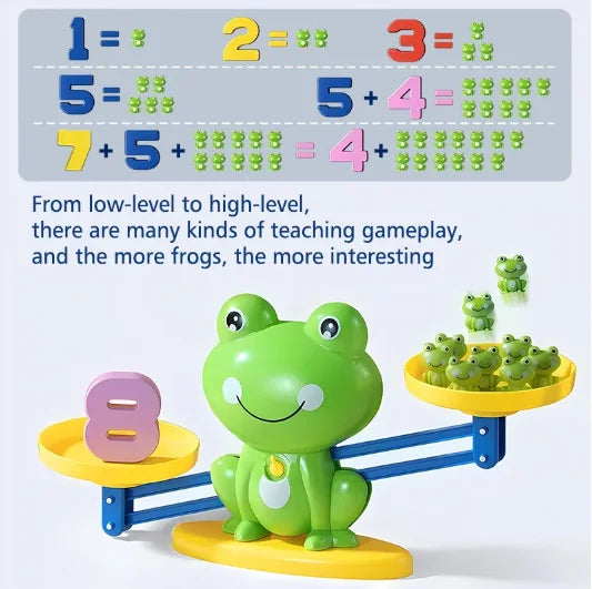 Children's Montessori Math Toy Funny Frog Scale Balance Toy Early Education Number Learning Puzzle Toys Teaching Material Gift