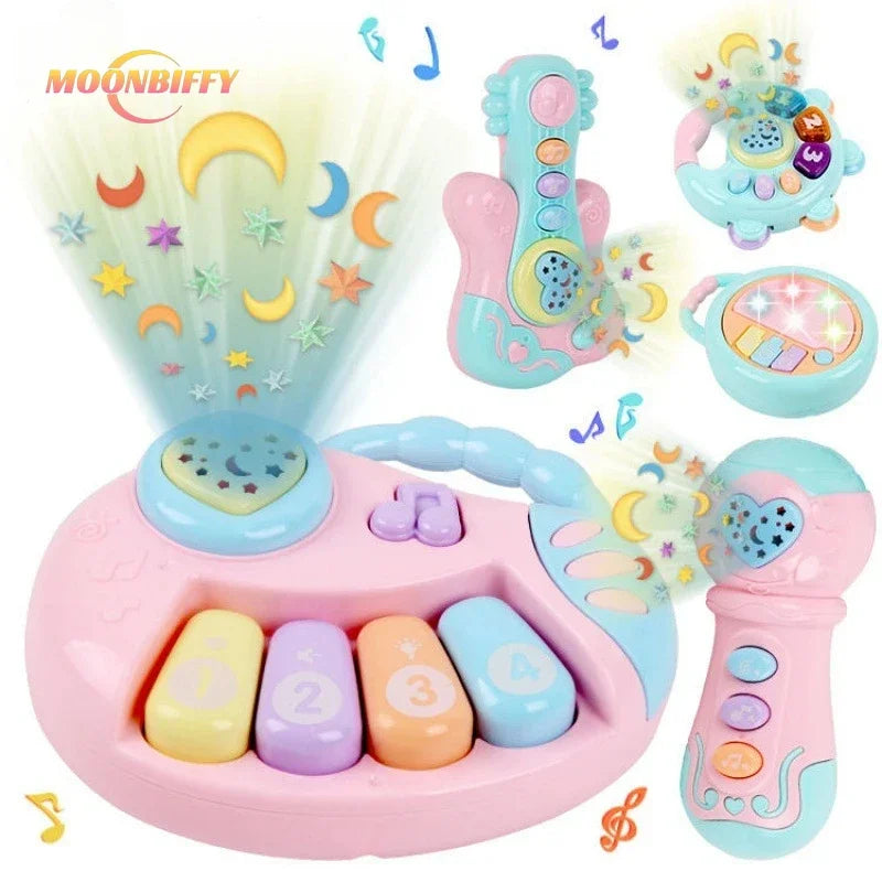 Kids Electronic Music Guitar Toy Multifunction Early Learning Instrument for Children Educational Musical Playset for Ages 3-6