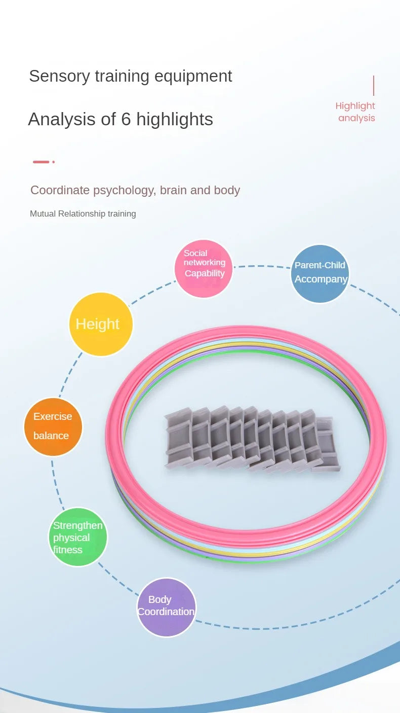 New Outdoor Kids Funny Physical Training Sport Toys Lattice Jump Ring Set Game 10 Hoops 10 Connectors for Park Play Boys Girls