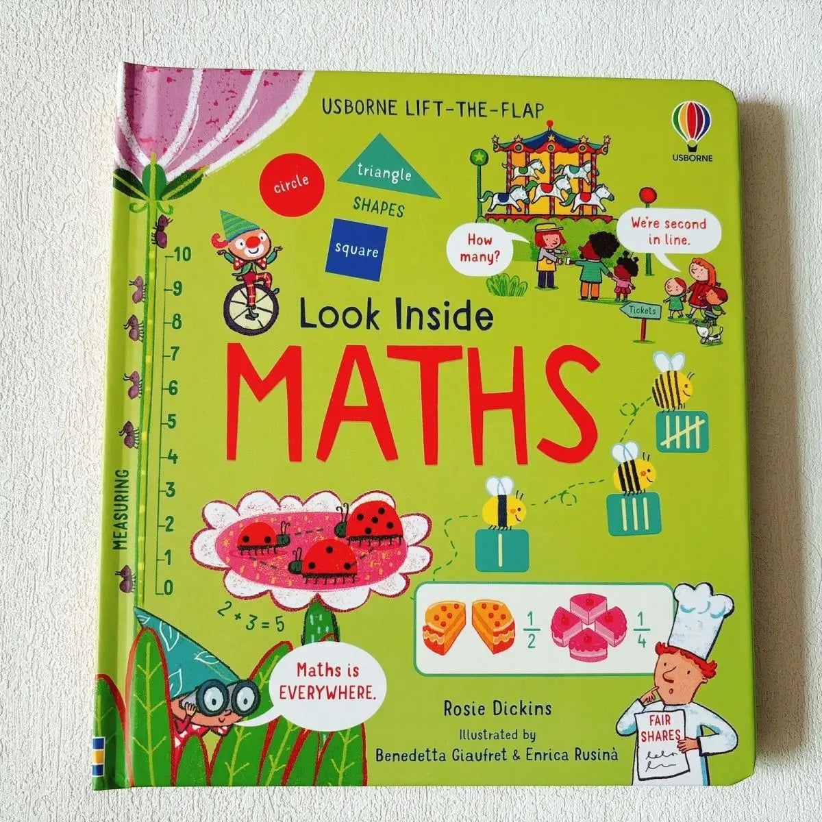 Usborne Look inside Maths Uncover the Secrets of Mathematics Children's STEM Cardboard Flip Flip Science Picture Book