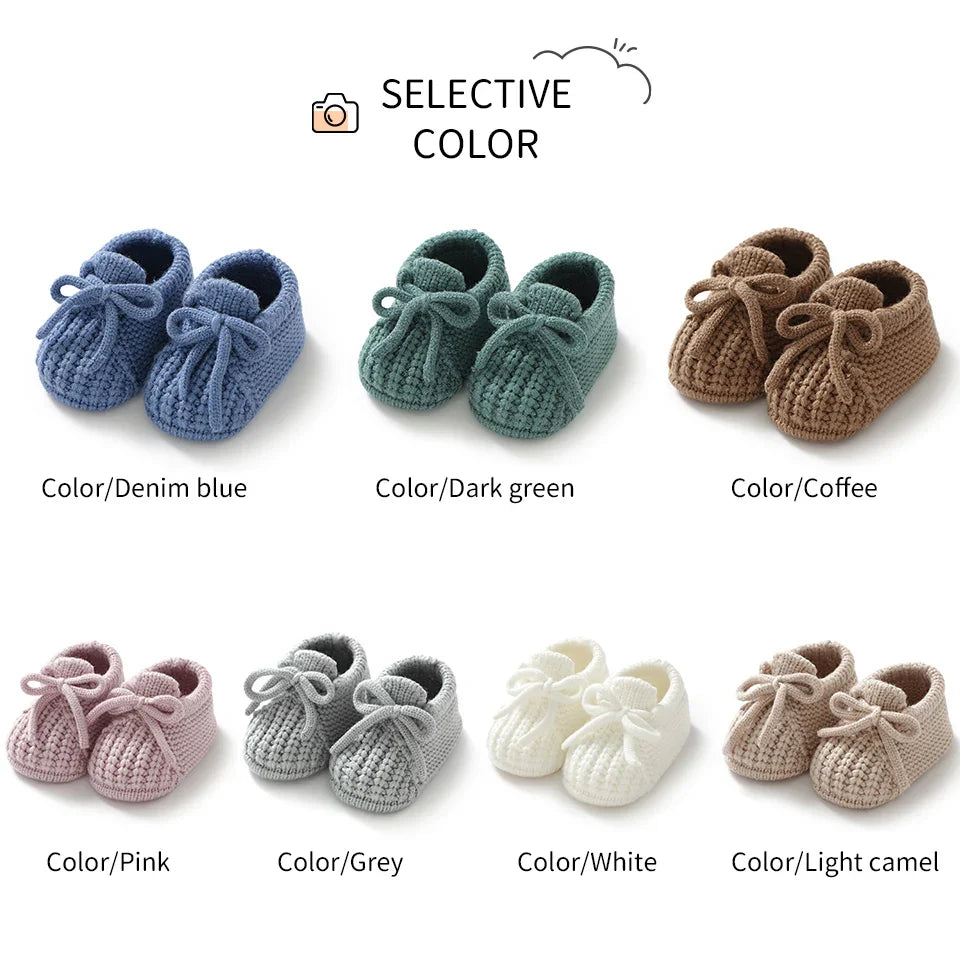 Baby Shoes Knitted Newborn Bed Footwear 0-18M Warm Clothing Accessories Infant Boys Girls First Boots Fashion Solid Toddler Kid