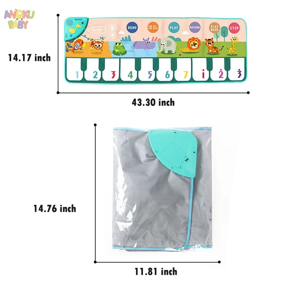15*44" Educational Baby Play Mat Newborn Piano Gym for 0-12 Months Music Games For Babies Development Baby Activities Toys