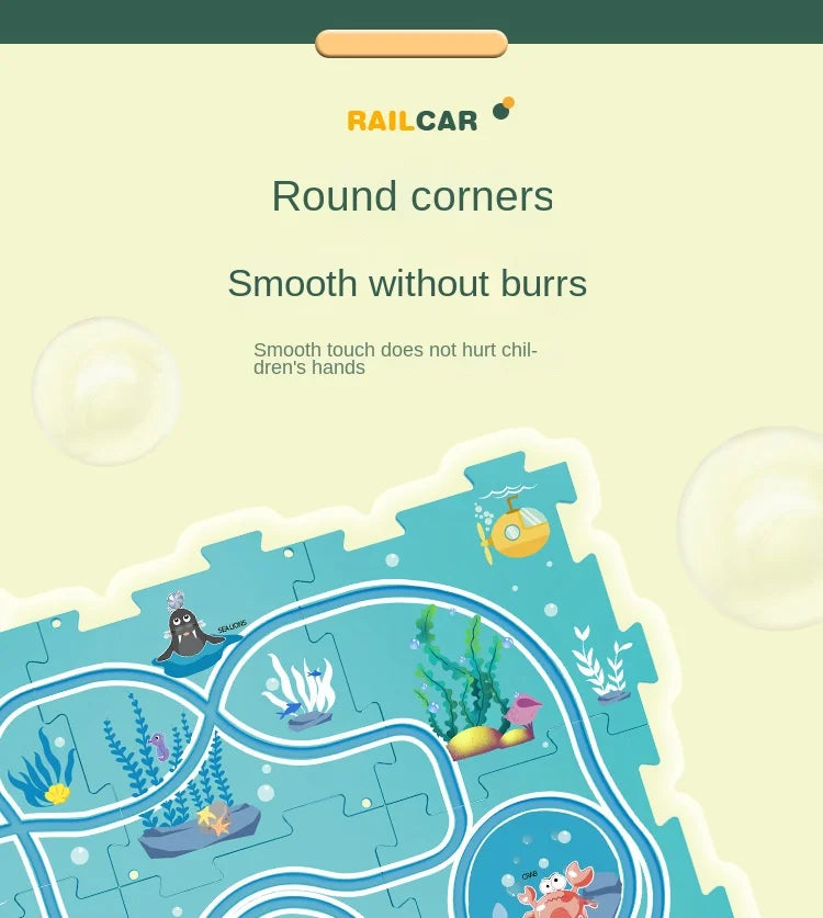 Children Puzzle Electric Railroad Speeder DIY Assembly Electric Car Automatic Rail City Scene Construction Education Toy Gift