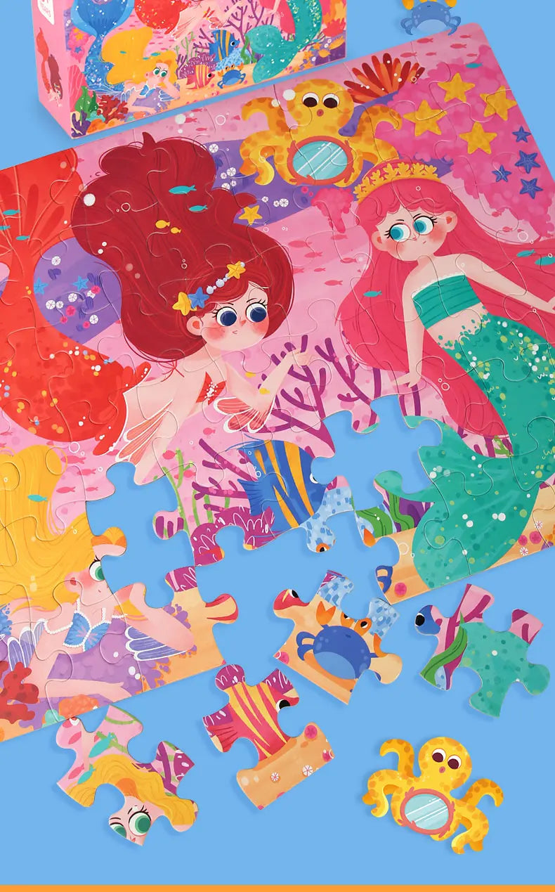 60-piece paper Custom Montessori Kids cartoon puzzle puzzle creative toy puzzle set for kids boys and girls