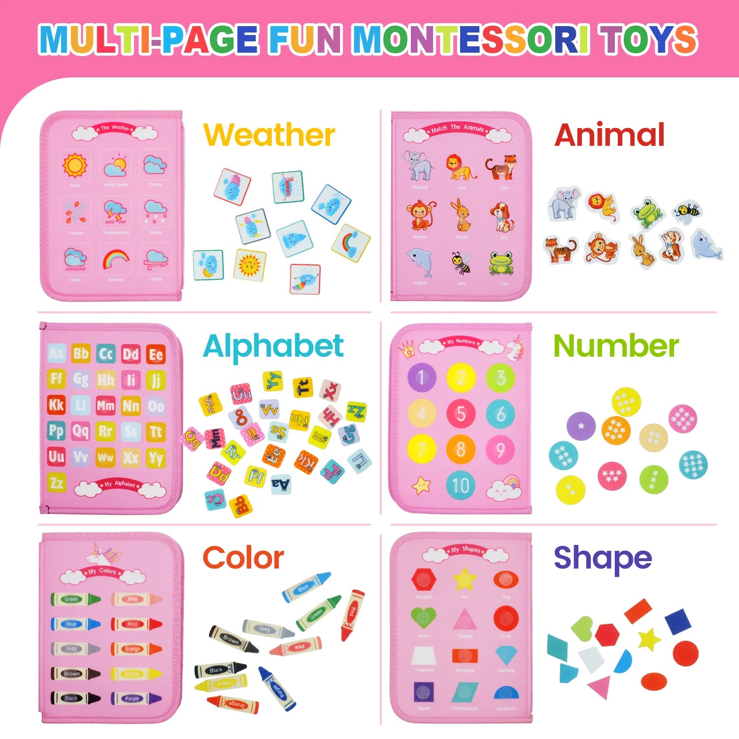 Montessori Busy Board Toys Toddlers Busy Book For Fine Motor Educational Learning Activities With Life Skills Sensory