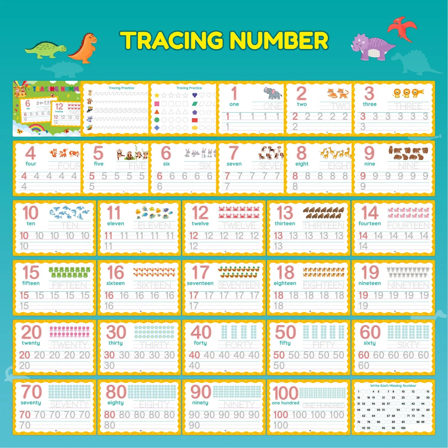 Children's Montessori Early Education Handwriting Exercise Book Reusable Word Writing Practice with Pen Training Card