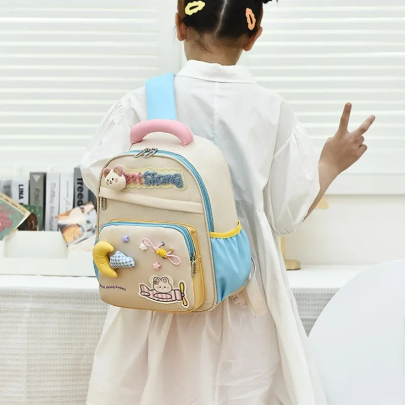 Cute School Bag for Girls Adorable Cartoon Bear Backpack Toddler Kids Backpack Lightweight Kindergarten Boys Children's Bag Gift